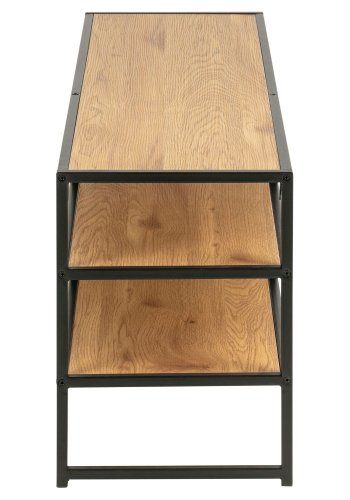 ACT NORDIC Seaford TV-Ständer - Natur/Schwarzpapier Wildeiche/Metall, mit 3 Ablagen