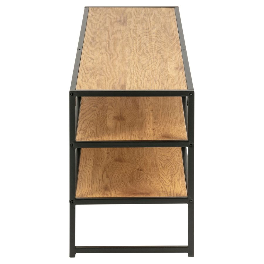 ACT NORDIC Seaford TV-Ständer - Natur/Schwarzpapier Wildeiche/Metall, mit 3 Ablagen