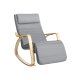 Songmics gyngestol, m. arml�n, justerbar fodst�tte i 5 pos. - lysegr� bomuld stof og natur birketr�