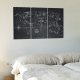 ARTGEIST Travel broadens the Mind - Verdenskort p� tavle trykt p� l�rred, 3-delt - Flere st�rrelser