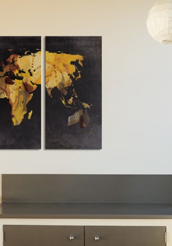 ARTGEIST - Hvis verden var en �rken... Verdenskort med tema, 3-delt - Flere st�rrelser