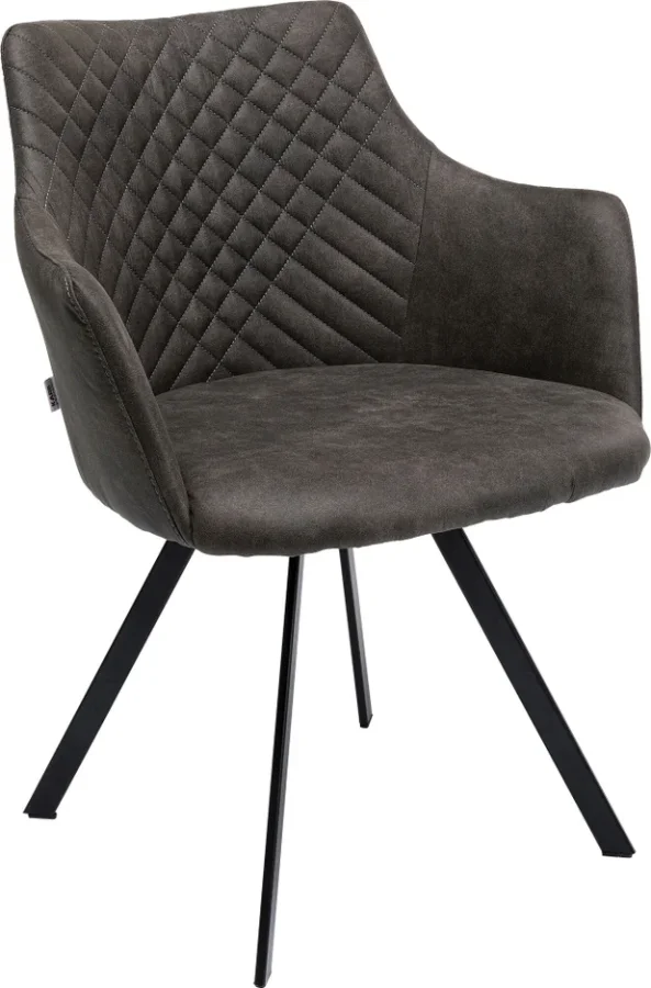 KARE DESIGN Coco Anthracite drejestol, m. armln - antracitgr polyester og stl