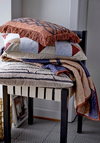 BLOOMINGVILLE Galia Kissen, Braun, Baumwolle B: 25cm, L: 50cm