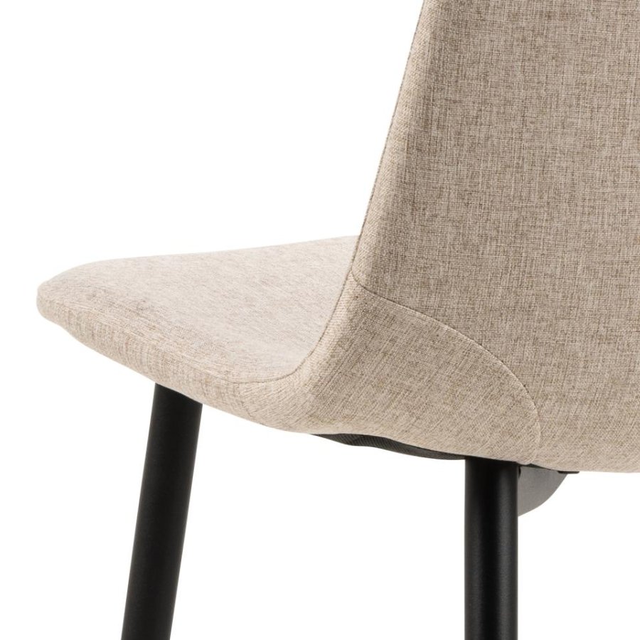 ACT NORDIC Celia spisestuestol - beige stoff og sort stl