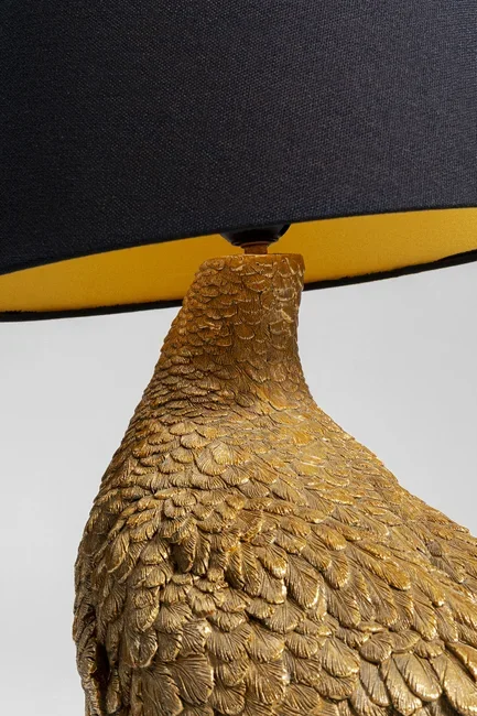 KARE DESIGN Animal Duck bordslampa - svart bomull och guld polyresin