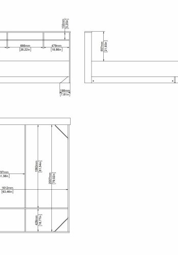 TVILUM Ikast Bett 160x200, Jackson Hickory / Weiß, 169,8 x 216 x 0.97 cm