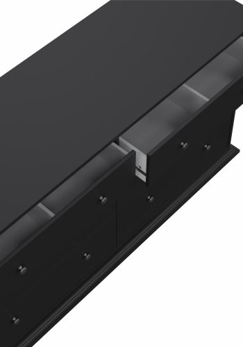 TVILUM North dobbeltkommode med 6 skuffer, mat sort, 163,3 x 51,6 x 88,2 cm