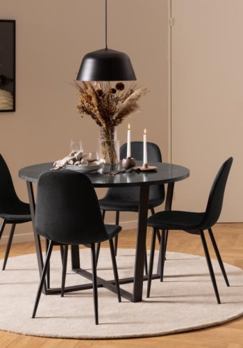 ACT NORDIC Celia spisestuestol - sort stoff og sort stl