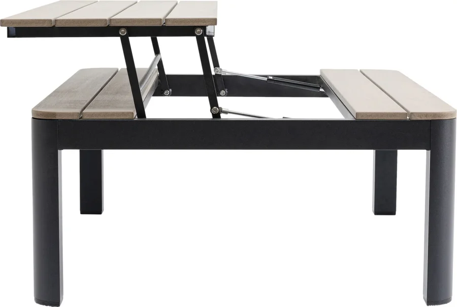 KARE DESIGN Happy Day multifunktionelt havebord/bord med bnk - polywood og aluminium (90x71)