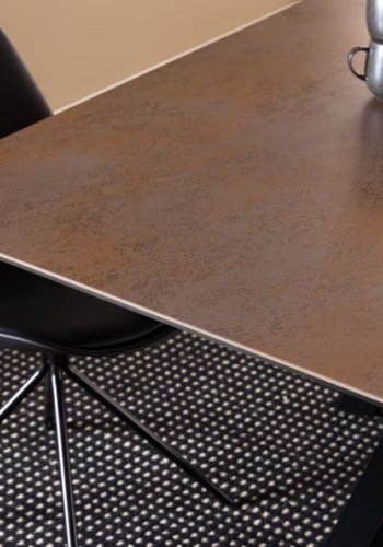 ACT NORDIC Heaven spisebord, rektangulrt - rustbrun keramikk og sort stl (200x100)