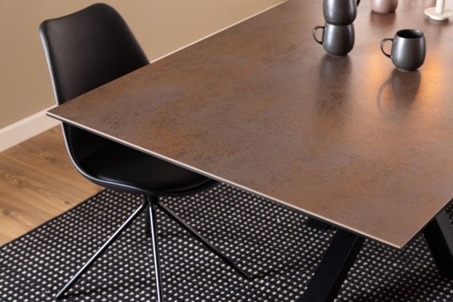 ACT NORDIC Heaven spisebord, rektangulrt - rustbrun keramikk og sort stl (200x100)