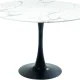 KARE DESIGN Schickeria spisebord, rund - hvid marmorlook laminat og sort stl (110)