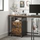 VASAGLE Arkivskab til kontor med 2 afl�selige skuffer, hjul, �ben hylde til h�ngemapper, st�lramme, industriel stil, rustik brun og sort OFC077B01