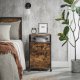 VASAGLE Arkivskab til kontor med 2 afl�selige skuffer, hjul, �ben hylde til h�ngemapper, st�lramme, industriel stil, rustik brun og sort OFC077B01