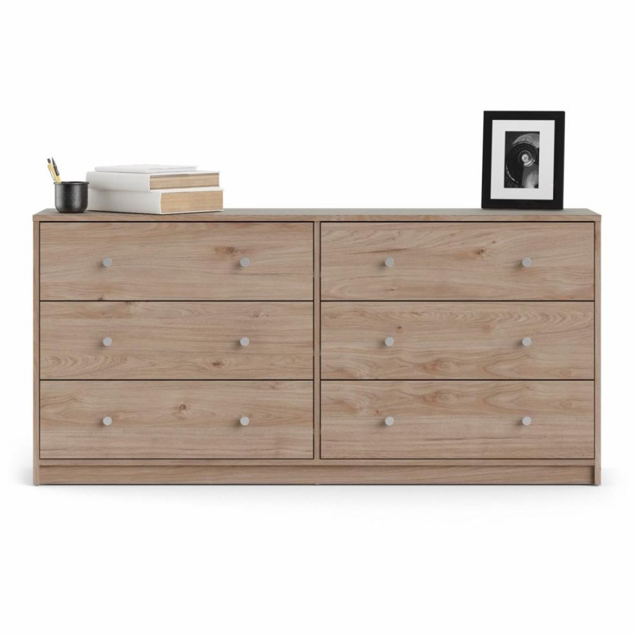 TVILUM May Doppelkommode mit 6 Schubladen - Naturfolie und Kunststoff