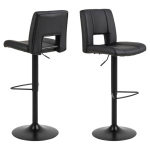 ACT NORDIC Sylvia barkrakk, med ryggsttte, fotsttte og gasspatron - sort PU og sort stl