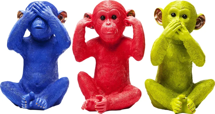 KARE DESIGN Monkey Mizaru sparebsse - bl polyresin (H:35)