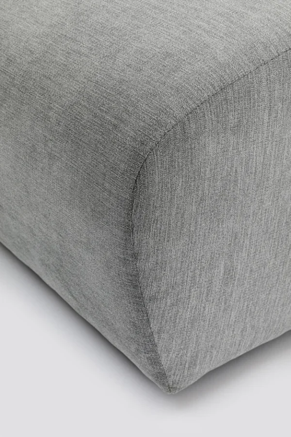 KARE DESIGN Lucca Grey puf til modul sofa, 76 cm - gr stof og PVC