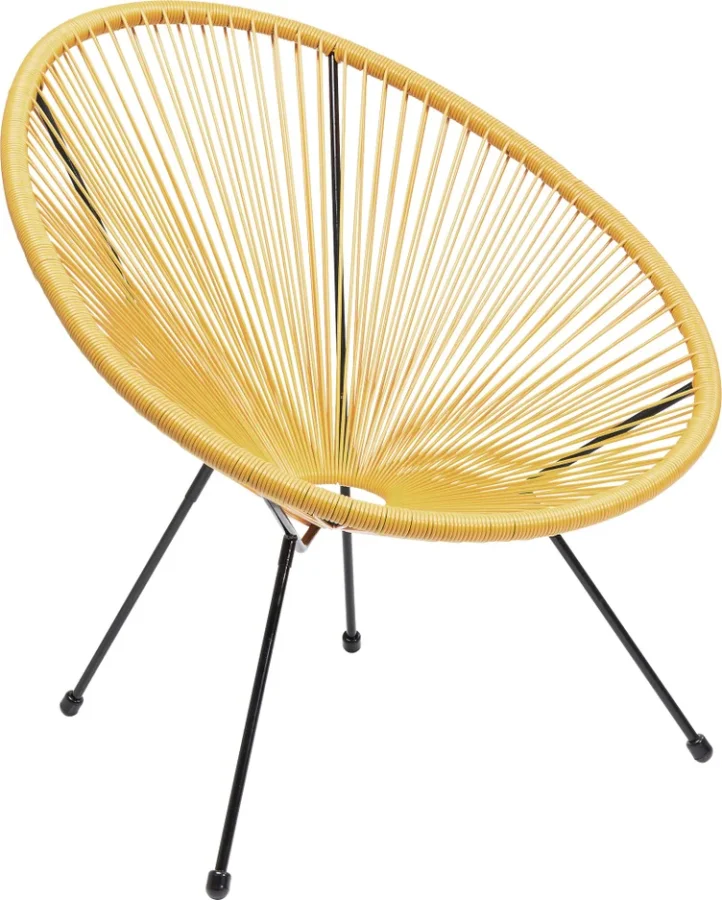 KARE DESIGN Acapulco Yellow lnestol/havestol - gul polyethylen og stl