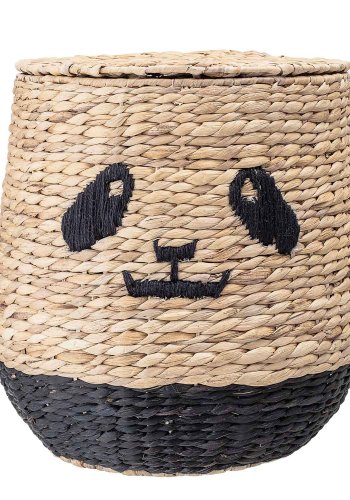 BLOOMINGVILLE MINI panda kurv - naturlig vannhyasint, rund (36)