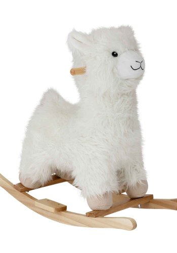 BLOOMINGVILLE MINI lama gyngehest - hvid/natur polyester/poppeltr