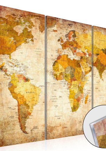 Artgeist Weltkarte - Antique Journeys Plexiglasbild, 3-teilig - mehrere Gren