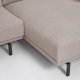 KAVE HOME Galene 3-manns sofa, med hyre sjeselong - beige resirkulerte fibre og jern