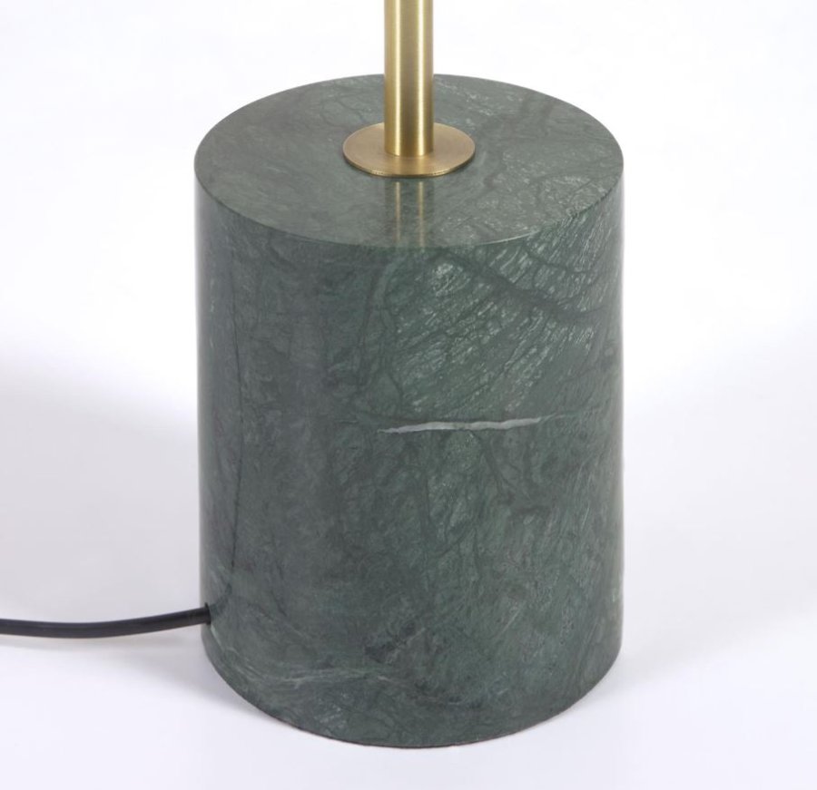 KAVE HOME Lonela gulvlampe - frostet glass, gullmetall og grnn marmor