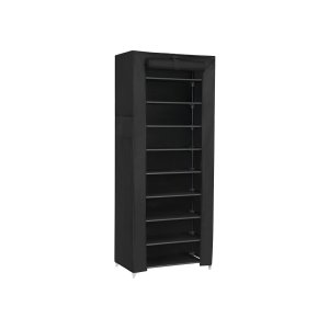 SONGMICS 10-etagers stofstativ, skoopbevaring, stor kapacitet, nem montering, st�vt�t, 58 x 28 x 160 cm, sort RXJ10H