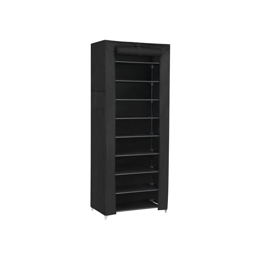 SONGMICS RXJ10H skostativ, m. 10 rum, st�vt�t - sort stof og st�l