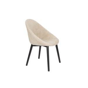 DUTCHBONE Fenna spisebordsstol - beige boucl stof og tr