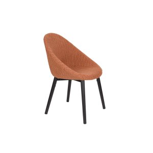 DUTCHBONE Fenna spisebordsstol - terracotta boucl stof og tr