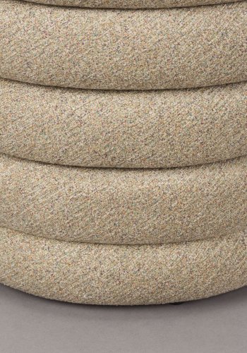 DUTCHBONE Fern taburet, rund - beige boucl stof (37)