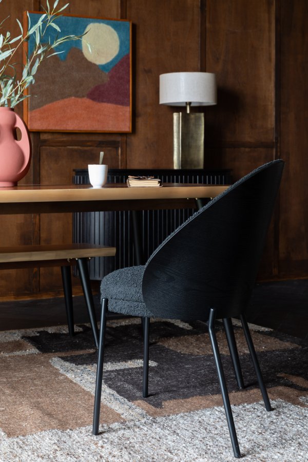 DUTCHBONE Stol Rodin Boucl Sort