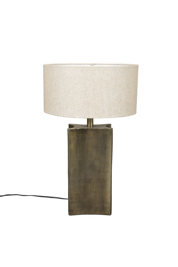 DUTCHBONE Rico bordlampe - creme hr og guld aluminium