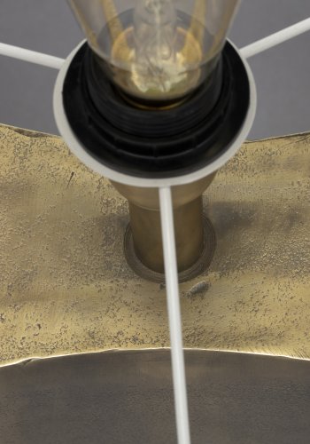 DUTCHBONE Rico bordlampe - creme hr og guld aluminium