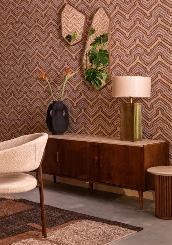 DUTCHBONE Rico bordlampe - creme hr og guld aluminium