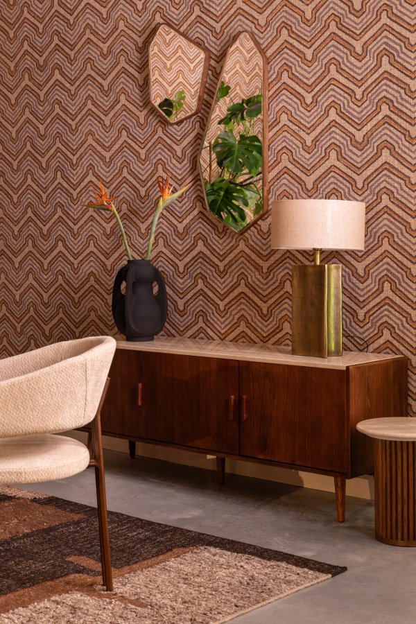 DUTCHBONE Rico bordlampe - creme hr og guld aluminium