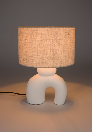 
ZUIVER Bibi bordlampe - krem lin og hvit betong
