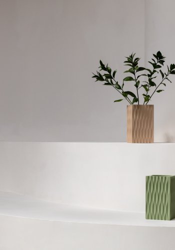 
ZUIVER Bibi bordlampe - krem lin og hvit betong
