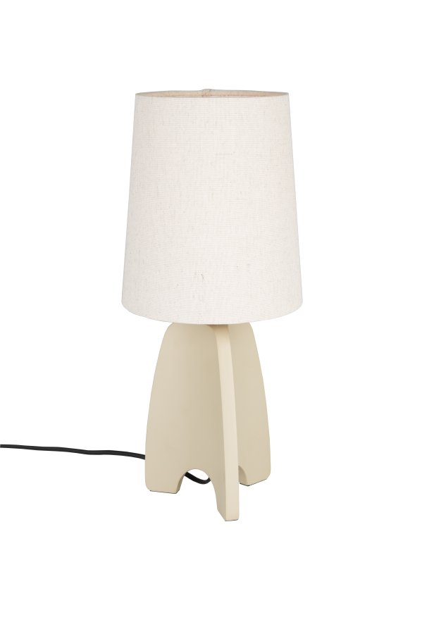 ZUIVER Saba bordlampe - creme linned og beige beton