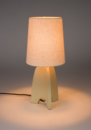 ZUIVER Saba bordlampe - creme linned og beige beton