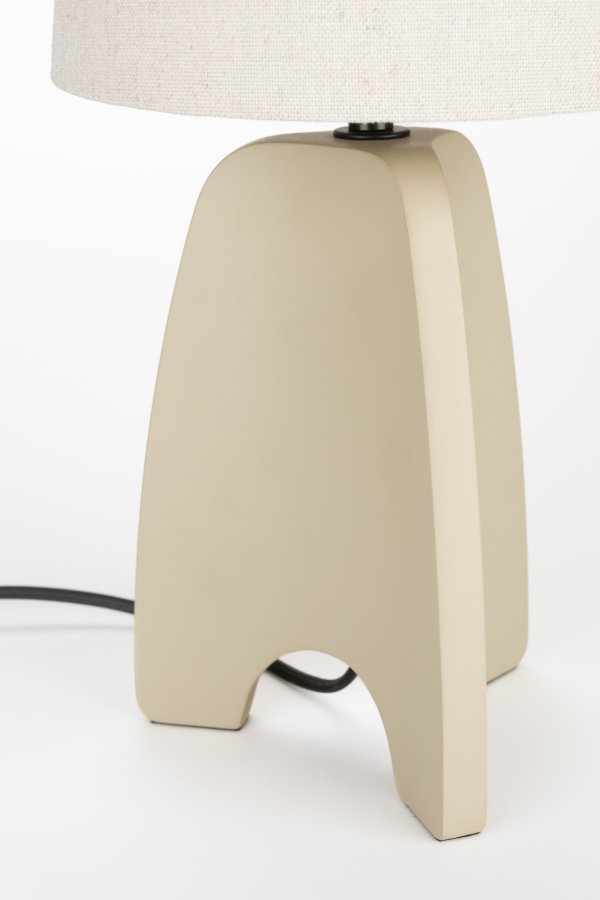 ZUIVER Saba bordlampe - creme linned og beige beton