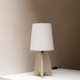 ZUIVER Saba bordlampe - creme linned og beige beton