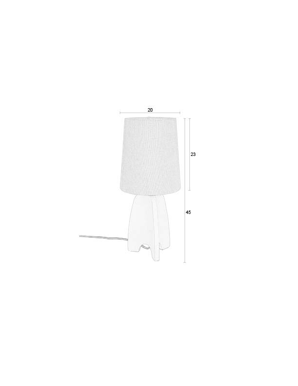 ZUIVER Saba bordlampe - creme linned og beige beton