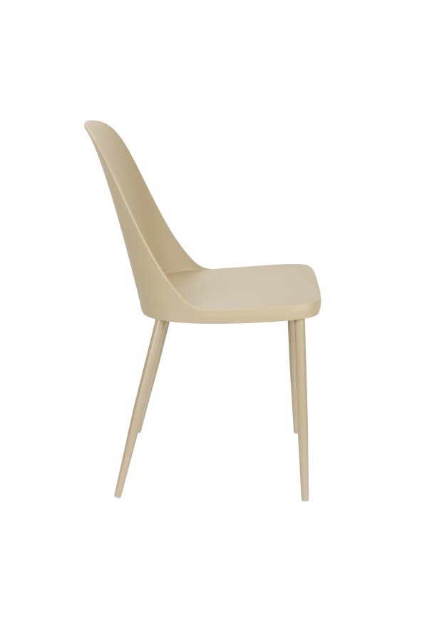 WHITE LABEL LIVING Pip spisestuestol - beige plast og stl 