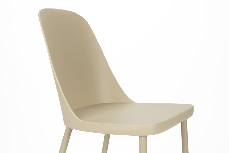 WHITE LABEL LIVING Pip spisestuestol - beige plast og stl 