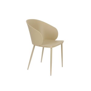 WHITE LABEL LIVING Gigi spisebordsstol, m. armln - beige plastik og stl