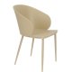 WHITE LABEL LIVING Gigi spisestuestol, med armlener - beige plast og stl