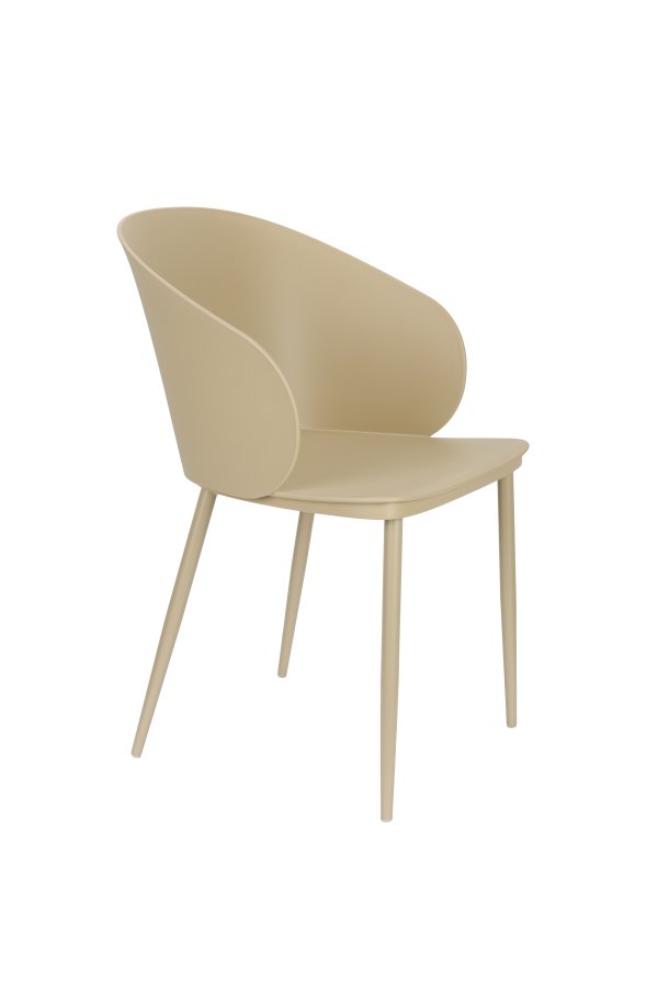 WHITE LABEL LIVING Gigi spisestuestol, med armlener - beige plast og stl